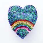 Rainbow Love Sequin Hand Bag - Purple